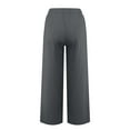 thumbnail image 5 of HKYNLAG Linen Pants Women High Waisted Flowy Lounge Palazzo Pants Baggy Straight Leg Cotton Trousers Vacation Beach Trousers Dark Gray 2XL, 5 of 7