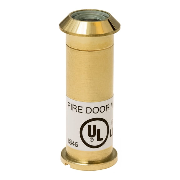 160-Degree Bright Brass Door Viewer with Glass Lenses, UL Fire-proof