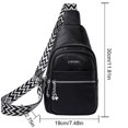 thumbnail image 3 of Bolso De Pecho Bolso de pecho para mujer, bolsos de hombro de PU a la moda informal, bolsillo en la cintura del pecho (negro), 3 of 5