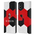 thumbnail image 1 of Head Case Designs Officially Licensed AC Milan Crest Ball Leather Book Wallet Case Cover Compatible With Apple iPhone XS Max, 1 of 1