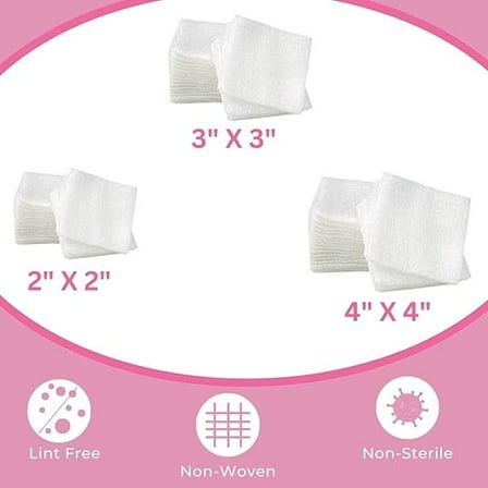 BRITEDENT Non Woven Sponges 4"X4" - 4 Ply, Non-Sterile Cotton Dental Gauze, 5 Packs of 200 (1000 PCS) (1000)