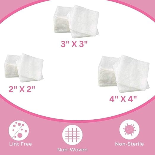 BRITEDENT Non Woven Sponges 4"X4" - 4 Ply, Non-Sterile Cotton Dental Gauze, 5 Packs of 200 (1000 PCS) (1000)