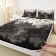 thumbnail image 4 of Feelyou Spooky Western Castle King Sheets, Halloween Bat Tree Bedding, Black Gray, 4pcs, 1 Flat Sheet, 1 Fitted Sheet and 2 Pillowcases, 4 of 5
