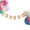 thumbnail image 3 of EXHUMKY Party Banner Decoration Golden Burlap Gar with Elegant Linen Material for Wedding Celebrations, 3 of 7