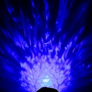 Waterproof Spotlight Rotating Led Projector Light with Flame Lightings for Christmas Festival Decorations Blue+ Cool White