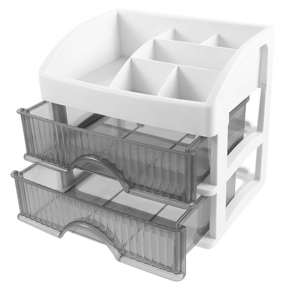 GOOHOCHY White Plastic Desk Organizer with Multilayer Design for Efficient Storage and Modern Style 12.5x8.3x10.6 inches