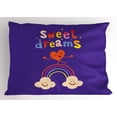 thumbnail image 1 of Sweet Dreams Pillow Sham Cute Cartoon Heart Dancing on a Rainbow Between Two Smiling Clouds Colorful, Decorative Standard Size Printed Pillowcase, 26 X 20 Inches, Multicolor, by Ambesonne, 1 of 2