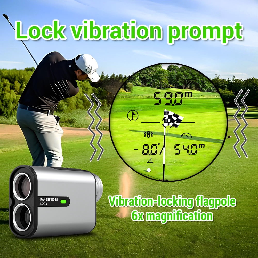 BOAYAL 6X Golf Rangefinder 1300 Yards Silver Metal Design, Flag Lock with Vibration Alert, Slope Switch, 750mAh Laser Range Finder for Golf Hunting