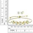 thumbnail image 2 of Gem Stone King 5.25 Ct Round Sky Blue Aquamarine 18K Yellow Gold Plated Silver Bracelet for Women, 2 of 2