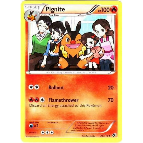 Pokemon Legendary Treasures Uncommon Pignite #26