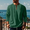 thumbnail image 2 of ohmzyzo Mens Medieval Shirt Casual Linen Shirt Steampunk Renaissance Retro Top Long Sleeve Lace Up Costume Tops V Neck Solid Color T Shirt Green M, 2 of 7
