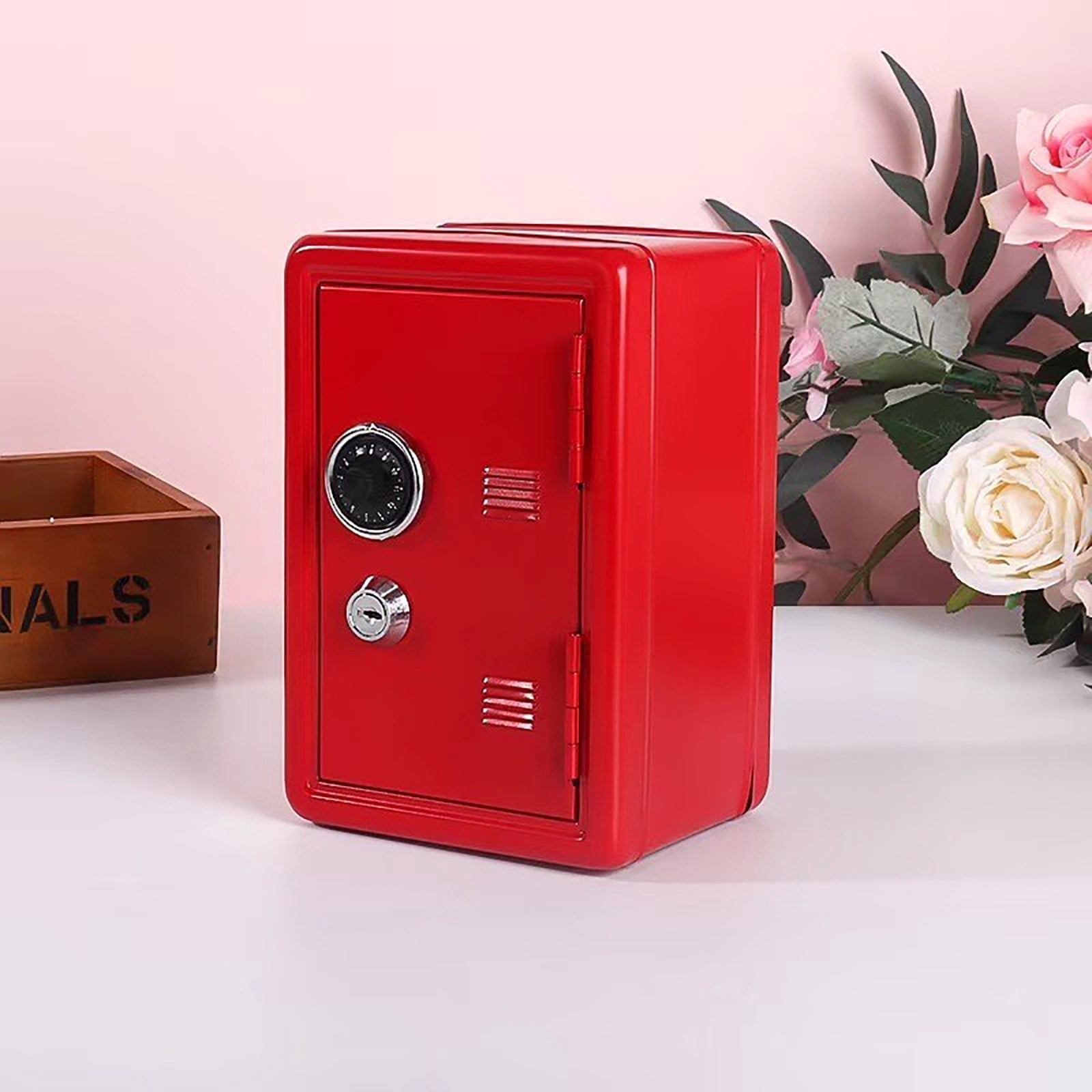 Kids Money Bank Locker Safe With Key And Single Digital Lock, Metal Money Safe, Mini Password Cash Coin Savings Box Gift For Kids Boys And Girls Kids Toddler Supplies