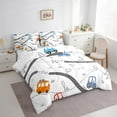 thumbnail image 3 of Homewish Colorful Cartoon Car 7-Piece Twin Bedding Sets,Modern City Road Bedding Comforter Set,White Gray Sheet Sets For Boys Kids,Super Cozy Room Decor Reversible, 3 of 8