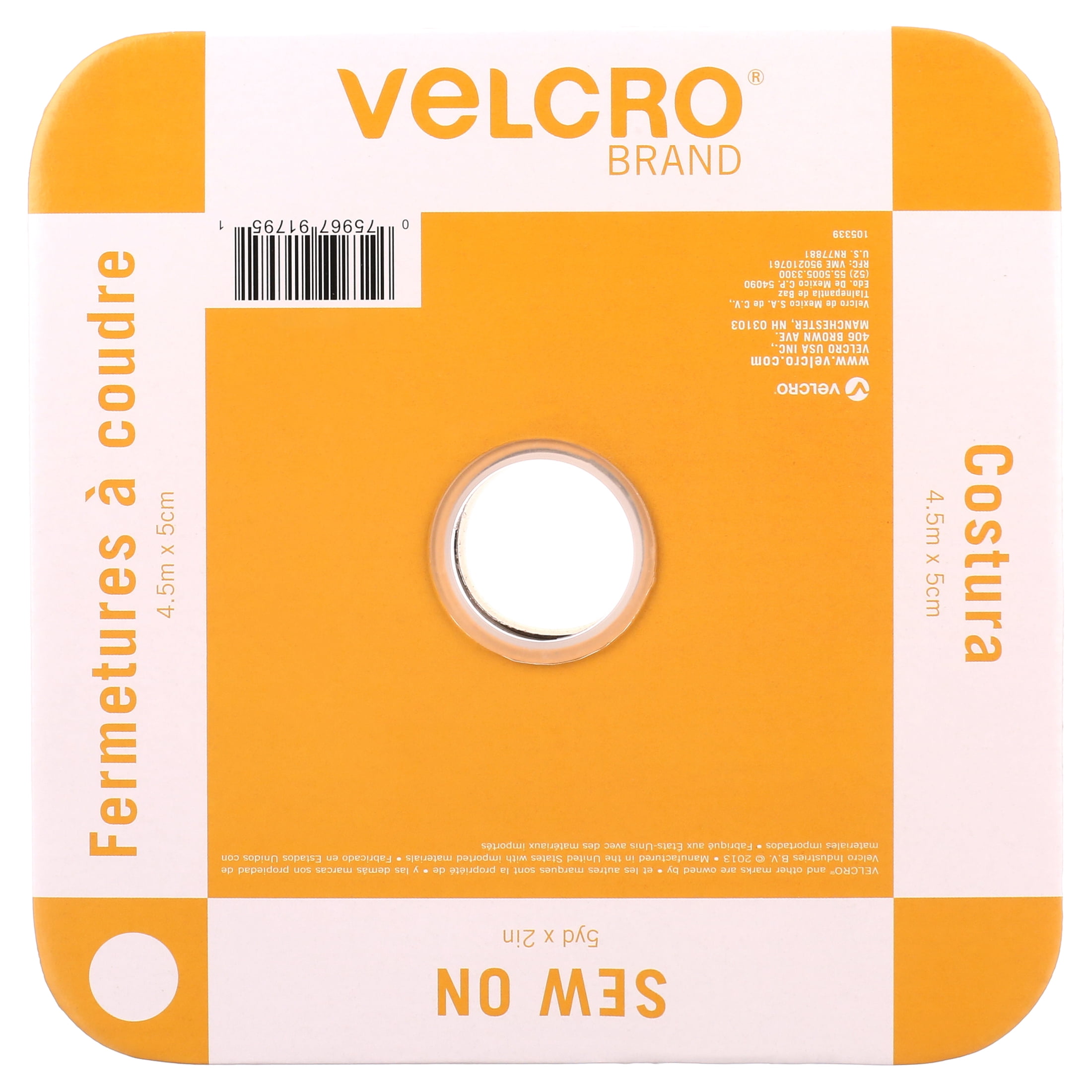 VELCRO Brand 0365477 Sew On Snag-Free Tape for Alterations and Hemming | No  Ironing or Gluing | Light Duty One-Piece Fabric Fastener | Cut-to-Length