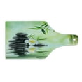 thumbnail image 2 of Spa Cutting Board, Garden Frangipani Bamboo Japanese Relaxation Resting Travel, Decorative Tempered Glass Cutting and Serving Board, Wine Bottle Shape, Charcoal Grey Pale Green, by Ambesonne, 2 of 5