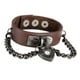 thumbnail image 3 of Brazalete punk Brazalete de cadena de material cuero con amulèto en apariencia de de aleación fresca de roca - 2.6 pulgadas de diámetr café Yinane Brazalete de PU de Punk Rock, 3 of 8