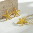 thumbnail image 2 of Golden starfish necklace with white rope chain, beach vacation jewelry accessory, 2 of 9