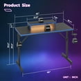 thumbnail image 3 of Bestier 42" Gaming Desk PC Computer Table with LED Lights & Monitor Stand & Hook & Cup Holder in Blue, 3 of 7