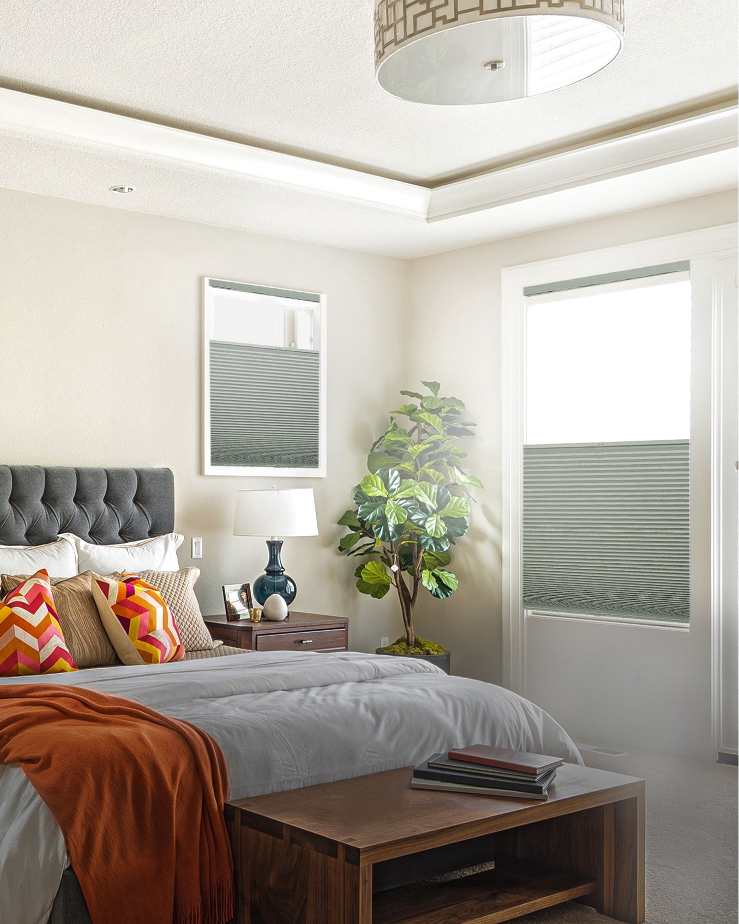 Chicology Cordless Top Down Bottom Up Blackout Cellular Shade Palmer Green 44 in. W x 72 in. L