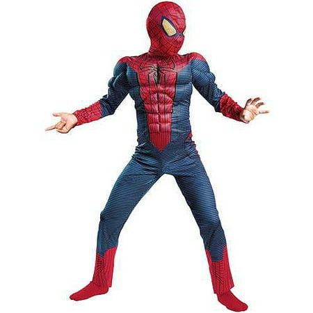 Marvel Comics Boys Muscle Torso Amazing Spiderman Costume with Mask