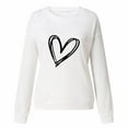 thumbnail image 4 of Holiday Usmixi Womens Sweatshirt Winter Womens Crewneck Sweatshirt Valentine's Day Fashion Heart Print Sweater Long Sleeve Loose Cozy Knitted Ribbed Pullover Sweatshirt Tops Big Saving, 4 of 4
