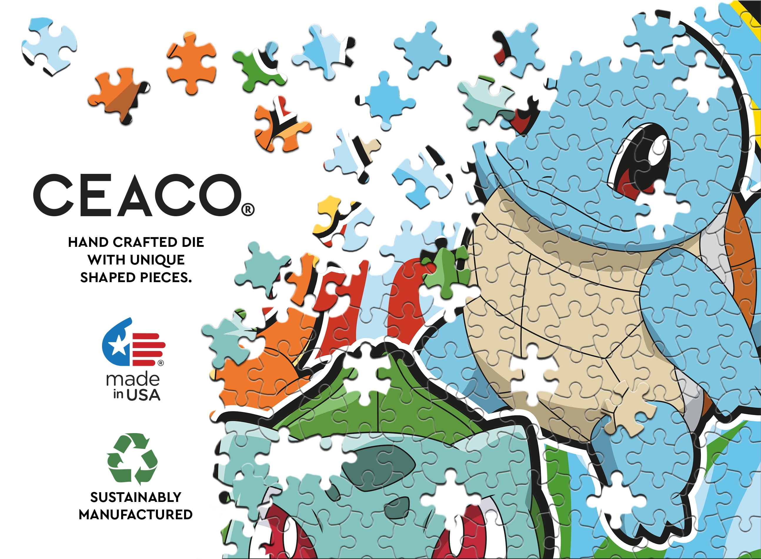 Ceaco Kanto Badge Pokemon 500 Piece Interlocking Jigsaw Puzzle