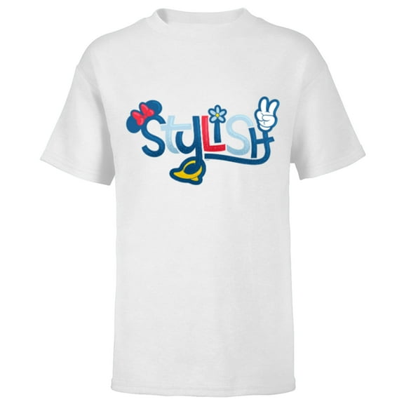 Disney Mickey and Friends Minnie Mouse Stylish - Short Sleeve T-Shirt for Kids - Customized-White