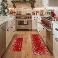 thumbnail image 4 of Sm:)e Holly Pine Branches Leaves Merry Christmas Kitchen Mats Set of 2, Winter Decor Low-Profile Kitchen Rugs for Floor - 17x29 and 17x47 Inch, 4 of 7