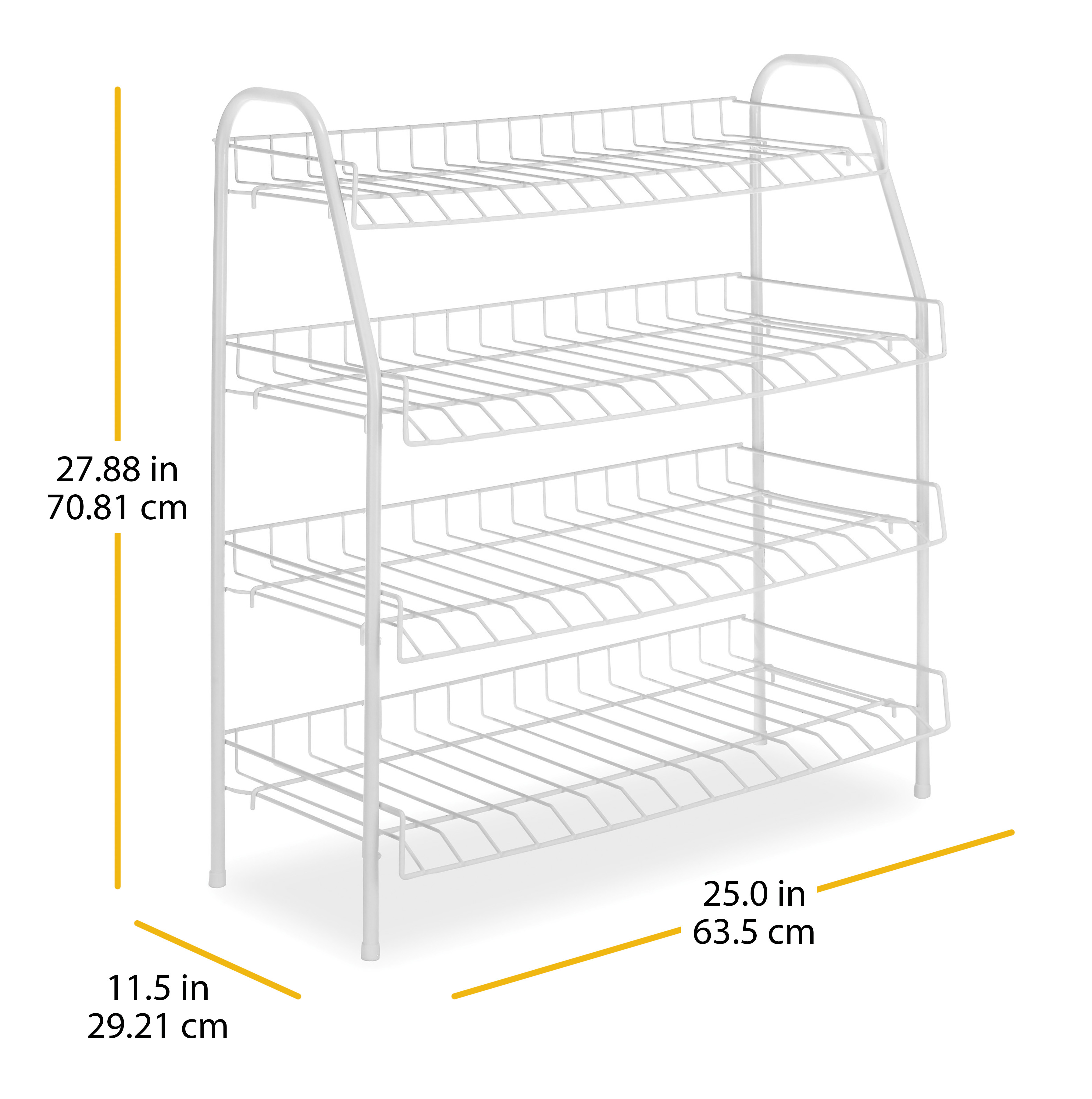 Whitmor 4-Tier Accessory Shelves Shoe Rack, Metal, White - image 2 of 8