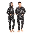 thumbnail image 5 of Notus Unisex Adult Fleece Hooded Zip Up One Piece Pajama Jumpsuit Sleepwear & Loungewear Camo Char-Gray L, 5 of 6