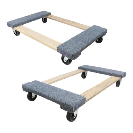 KioJJpTool 18” x 30” Furniture Moving Dolly – 2 Pack – 1,000lbs Each Dolly – Solid Wood – Heavy Duty Caster Wheels – Pre Assembled Dolly