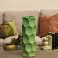 thumbnail image 2 of Urban Trends Collection 24422 Ceramic Round Cylindrical Vase With Dimpled Sides, Medium - Green, 2 of 2