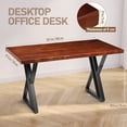 thumbnail image 3 of YEAHIBABY Solid Wood Computer Desk Brown for Office with Spacious Ergonomic Work Surface, 3 of 11