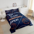 thumbnail image 4 of Erosebridal Basketball Comforter Set Toddler Basketball Court Bedding Set Navy Blue Comforter Sports Games Theme Quilt Set, 4 of 7