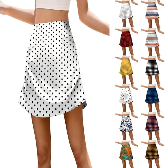 Tqcoqu Women's Mini Skirts Boho A Line Zip High Waist Skirt Summer Casual Daily Short Skirt with Assorted Prints,A-Black Women's S-XXXXXL