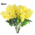 thumbnail image 3 of Langgg 4pcs 5-head Artificial Flower Simulation Floral Decor Home Table Centerpiece Wedding artificial Flower, Yellow, 3 of 8