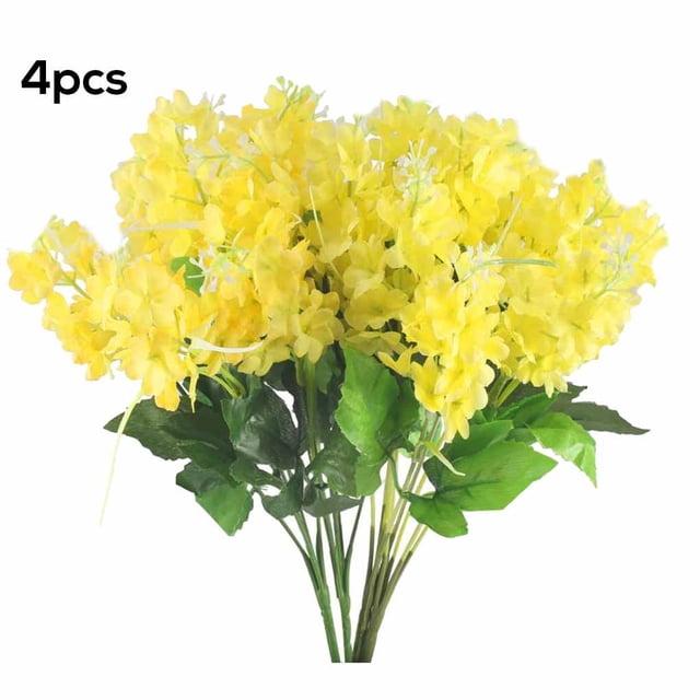 Flores artificiales de simulación de decoración floral para el hogar, centro de mesa, boda, flor falsa, amarillo 5 cabezas 4 piezas kenally HA9057-03B