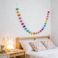 thumbnail image 5 of Easter Pom Pom Garland 24 Balls, 6.5 Ft Spring Home Door Wall Decor, Soft Nylon Multicolor Tassel Garland for Mantel Party Decoration, 5 of 6