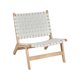 thumbnail image 1 of lios Innova | Silla Dun de madera de caucho color beige con asiento y respaldo en piel blanca, diseño contemporáneo y elegante., 1 of 9