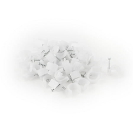 - 60 Pieces PVC 16mm Cable Wire Tubing Pipe C Clamps Nail Clips White