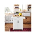 thumbnail image 2 of Carrito de Cocina Madera Carrito de Almacenamiento con Estante Ajustable Isla de Cocina con Clóset de Almacenamiento y Cajones para Comedor, Blanco, 2 of 4