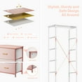 thumbnail image 4 of YILQQPER 5 Drawer Dresser for Bedroom Fabric Dressers with Steel Frame Wooden Top Chest of Drawers Closets Storage Pink, 4 of 7