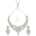 thumbnail image 4 of Sukkhi Rhodium Plated Silver AD White Stone Choker Necklace Set & Earring Jewellery Set For Women, 4 of 7