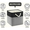thumbnail image 4 of 11x11 Cube Storage Bins,6 Pack Foldable Fabric Cube Organizer Bins with Rope Handles ,Storage Cubes for Organizing Bedroom, Living Room, Clothes and Toys, Shelves and Closet (Black&Gray), 4 of 14