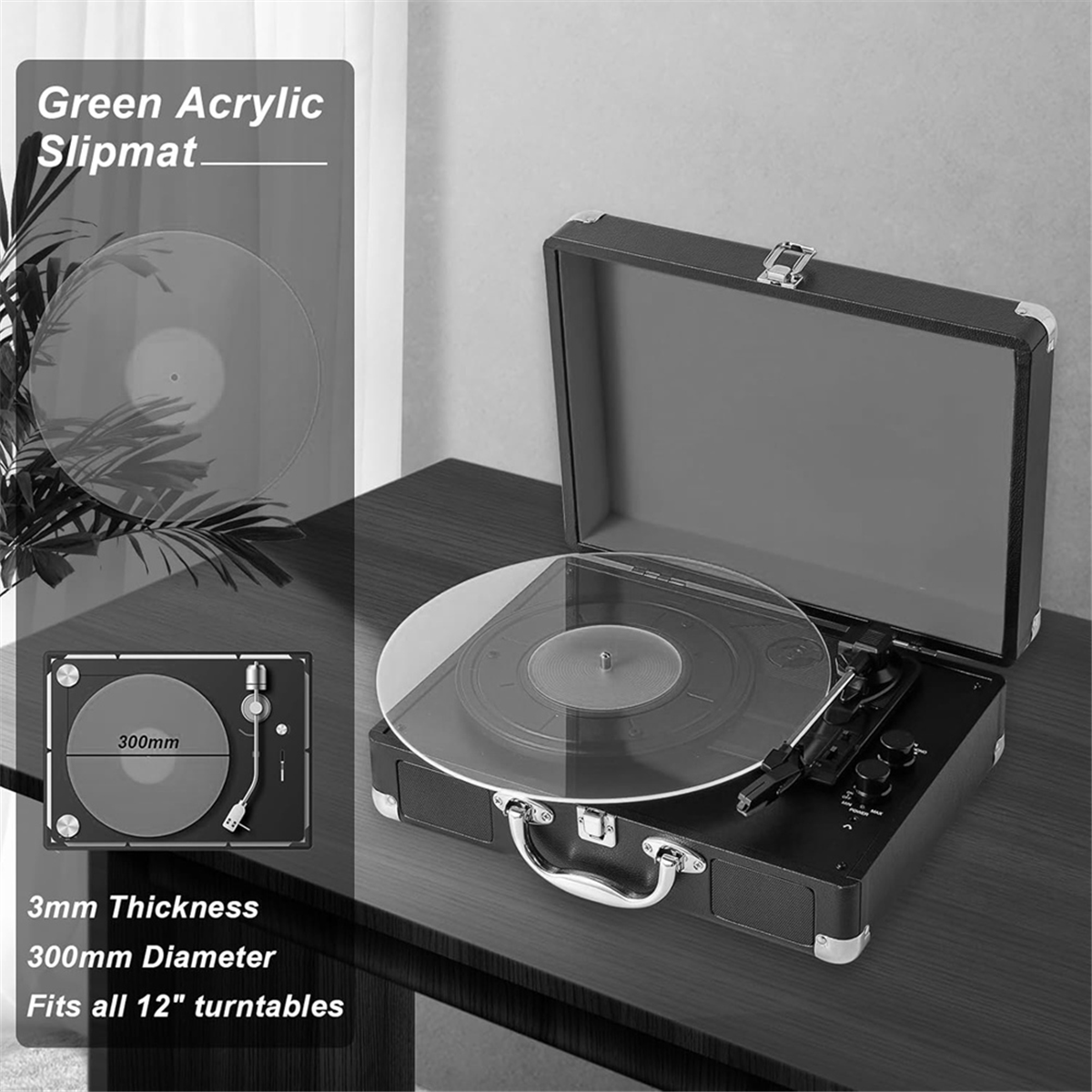 FROSTED Acrylic Turntable Platter Slipmat – UK Made – CLEARANCE (Fits Pro-Ject, Rega, Sony)