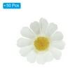 thumbnail image 3 of Uxcell 0.98" Artificial Sunflower Flower Heads, 50 Pack Silk Sunflower Fake Heads for Wedding DIY Craft, White, 3 of 7
