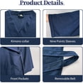 thumbnail image 4 of XINQIHANG Men's Waffle Robe, Lightweight Knee Length Kimono Bathrobe, Nightgown Shower Robe for Spa, 4 of 6