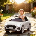 thumbnail image 2 of Qaba 12V Audi Q8 Licensed Electric RC Car for Kids, Toddler Ride on Toys Gift, White, 2 of 10