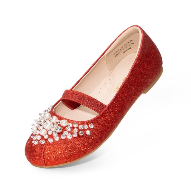 Zapatos de Vestir para Niñas Mary Jane DREAM PAIRS Rojo con Brillo Talla 13