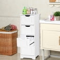 thumbnail image 2 of Topbuy 4 Drawers Bathroom Storage Cabinet Free-Standing Side Storage Organizer, White, 2 of 9
